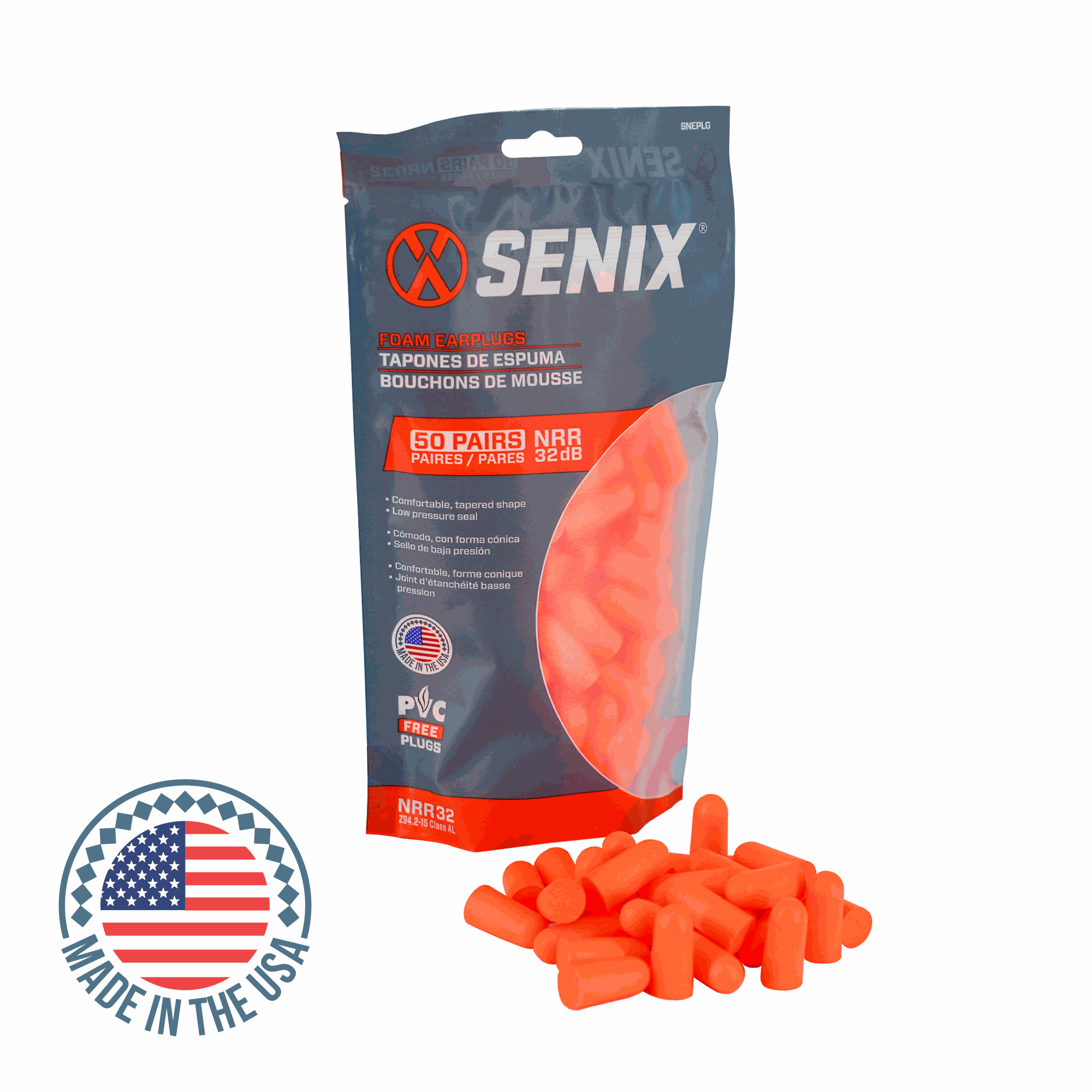 Foam Earplugs, 50 Pairs